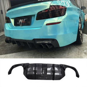 New V Style Carbon Fiber <b>Diffuser</b> Rear Lip Bumper Winglet Splitter Fins Spoiler with <b>LED</b> for F10 M5 - Product Image 1