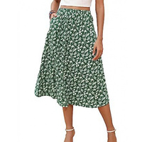 Jupe midi trapèze élégante rétro pour femme, taille haute, à pois, respirante, taille mini - Idéale printemps-été