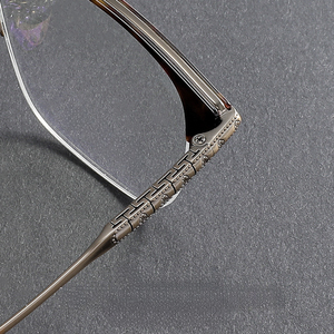 Monture de lunettes large effet écaille de tortue, semi-cerclée, pour myopie - Product Image 3