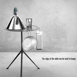 Outdoor Round Desktop Triangle Support <b>Portable</b> Aluminium Folding <b>Table</b> for Camping - Product Image 3