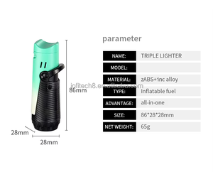 Wholesale Cigar Smoking <b>Torch</b> Lighter 3 Jets Flame Butane Gas Lighter Custom Logo Lighters Refillable Butane Gas Cigar Holder - Product Image 5
