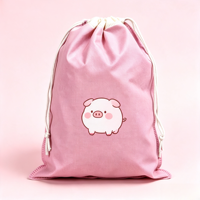 Pochette à cordon personnalisée en toile imprimée avec un adorable panda de dessin animé, sac de rangement écologique pour l'emballage de cadeaux et l'organisation d'équipements sportifs