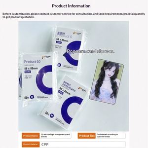 ซองใส่การ์ดหนาพิเศษ 20 ไมครอน แบบใส สำหรับใส่การ์ดสะสมดาราเกาหลี ยี่ห้อ Yiwu Factory 635*88 บรรจุ 50 ซองต่อแพ็ค - Product Image 4
