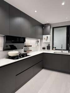 Meubles de cuisine Design Placage de bois Armoire de cuisine pour projet canadien - Product Image 3