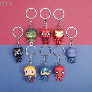 QYS belle Marvel Iron Man Spider Man héros porte-clés sac à main décoration Anime porte-clés en caoutchouc PVC dessin animé - Product Image 1