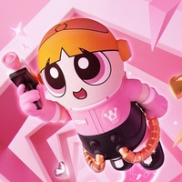Grosir PVC untuk POP MART MEGA SPACE MOLLY bunga 400% boneka besar untuk POP Powerpuff