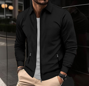 Giacca Slim Fit da <span class=keywords><strong>uomo</strong></span> colletto ribaltabile con cerniera Waffle con tasche a maniche lunghe <span class=keywords><strong>abbigliamento</strong></span> <span class=keywords><strong>sportivo</strong></span> <span class=keywords><strong>elegante</strong></span> da <span class=keywords><strong>uomo</strong></span> Cardigan Jacket - Product Image 1