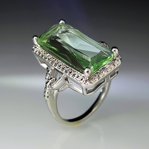 Anello in pietra verde oliva, gioiello da donna per uso quotidiano con design personalizzato - Product Image 4