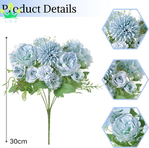 Fiori artificiali peonia <span class=keywords><strong>blu</strong></span> di seta <span class=keywords><strong>peonie</strong></span> fiori finti composizioni per la festa di matrimonio a casa tavolo di natale ufficio vaso decorazione - Product Image 4