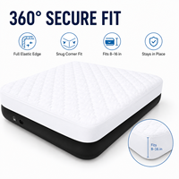 Housse de matelas gonflable imperméable, matelassée et douce, avec couche TPU anti-acariens, lavable