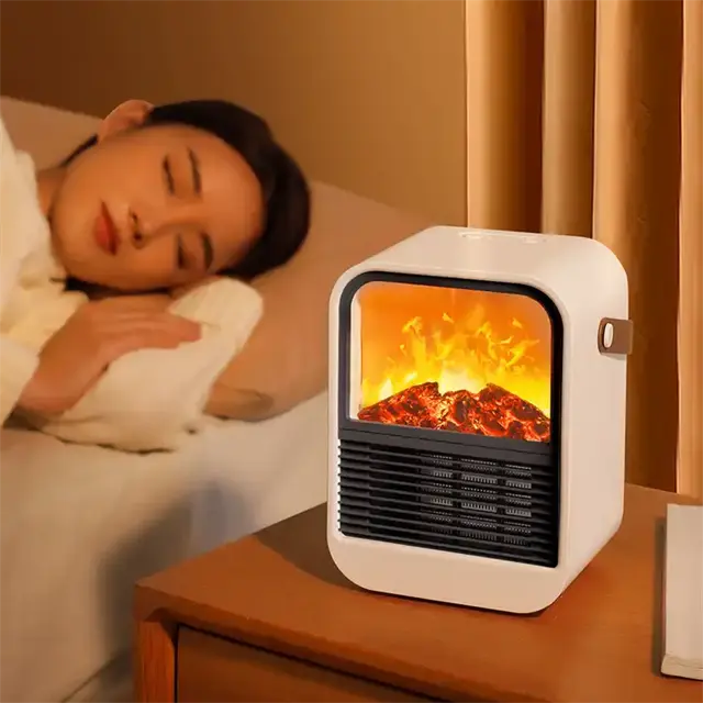 Yeni ev yatak odası küçük elektrikli 1000w ısıtıcı lüks ev dekorasyonu el ayaklar sıcak şömine simülasyon alev ısıtıcı fanı kolu ile