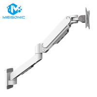 Support d'écran réglable Meisonic M8-EX02-W avec bras articulé à ressort à gaz, en alliage d'aluminium, capacité de charge de 10 kg