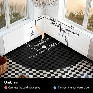 Baignoire d'angle moderne en acrylique pour 2 personnes, 59 pouces, avec hydromassage, chauffage et lumière arc-en-ciel, pour mobilier de salle de bain certifié spa - Product Image 3