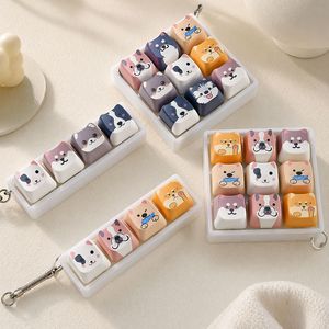 Cute <b>Dogs</b> Cats Design Keyboard Keycap Keychain DIY <b>Button</b> Fidget Decompression Mechanical Keycaps Fidget Clicker - Product Image 2