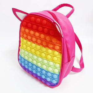 <span class=keywords><strong>Sac</strong></span> à dos scolaire Amiqi de grande taille, de qualité supérieure, en silicone arc-en-ciel, à bulles, à presser, à faire éclater, à enfiler - Product Image 4