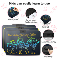 Machine d'Apprentissage Interactive pour Enfants, Tablette d'Écriture LCD à Double Écran, Tableau de Dessin et Jouet Éducatif Vocal, Bloc-Notes Réutilisable