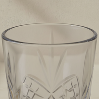 Vaso de Agua Clásico de Plástico PC Irrompible de 400 ml, Libre de BPA, Transparente, Corte Diamante, Apto para Lavavajillas, para Restaurantes y Hoteles