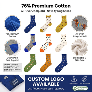 <span class=keywords><strong>Chaussettes</strong></span> fantaisie <span class=keywords><strong>Corgi</strong></span> personnalisées avec logo, 76 % coton, jacquard intégral, imprimé chien, respirantes et douces pour la peau, vente en gros - Product Image 1