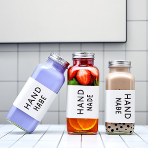 <span class=keywords><strong>Bottiglia</strong></span> in <span class=keywords><strong>Vetro</strong></span> Ricaricabile per Bevande con Logo Personalizzato, 180ml 200ml 250ml, per Succo, Latte, Caffè, Vino, con Tappo in Alluminio - Product Image 2