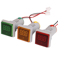 Indicateur de courant carré ST17A avec CT externe, 5 couleurs, plage 0-100A, affichage LED, trou de 22 mm, compteur de courant alternatif