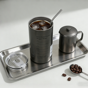 แก้วเก็บความร้อนสุญญากาศสแตนเลสแบบพกพาพร้อมหูจับ พิมพ์ลายเองได้ - Product Image 4