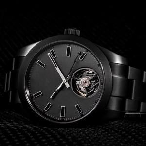 Drioshipping 2024 Nouvelle montre de luxe au design élégant, montre pour homme en acier inoxydable noir discret, mouvement à quartz étanche - Product Image 2