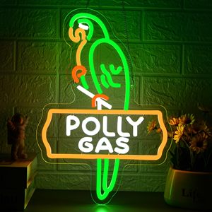 Enseigne néon LED personnalisée <span class=keywords><strong>Polly</strong></span> Gas pour décoration murale, motif perroquet et essence, pour garage, station-service, chambre <span class=keywords><strong>de</strong></span> homme, salle <span class=keywords><strong>de</strong></span> <span class=keywords><strong>jeux</strong></span>, bar, restaurant - Product Image 1
