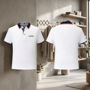 เสื้อเชิ้ตผู้ชายแขนสั้นทรงเข้ารูป ผ้าฝ้าย 100% คุณภาพสูง ป้องกันริ้วรอย เหมาะสำหรับเล่นกีฬากอล์ฟและสวมใส่ลำลอง - Product Image 2