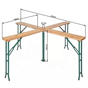 HE-252, Juego <span class=keywords><strong>de</strong></span> Mesa <span class=keywords><strong>de</strong></span> Cerveza Plegable <span class=keywords><strong>de</strong></span> <span class=keywords><strong>Madera</strong></span>, Banco <span class=keywords><strong>de</strong></span> <span class=keywords><strong>Madera</strong></span> <span class=keywords><strong>de</strong></span> Abeto, Banco <span class=keywords><strong>de</strong></span> <span class=keywords><strong>Patio</strong></span>, Muebles <span class=keywords><strong>de</strong></span> Exterior, <span class=keywords><strong>Madera</strong></span> Maciza, Color Natural, Mesa Plegable <span class=keywords><strong>de</strong></span> <span class=keywords><strong>Bar</strong></span> - Product Image 3