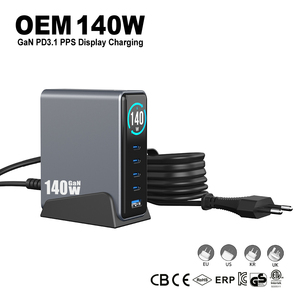 <span class=keywords><strong>Chargeur</strong></span> Display Gan 140W Type C, charge rapide intelligente PPS QC PD3.1 140W 100W 65W pour <span class=keywords><strong>Macbook</strong></span>, ordinateur portable, téléphone PD 140W, <span class=keywords><strong>chargeur</strong></span> USB C - Product Image 1