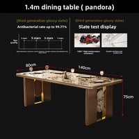 Table de salle à manger italienne légère de luxe de concepteur haut de gamme grande, table à manger moderne et simple et ensemble de chaises