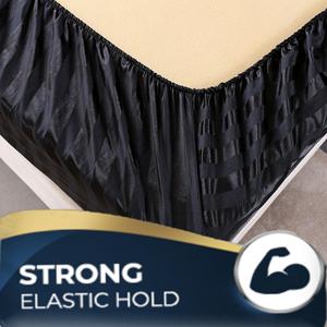 도매 실키 새틴 스트라이프 장착 침대 시트 주름 없는 깊은 포켓 하단 시트 - Product Image 6