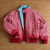 Veste bomber courte zippée pour homme, col montant, imprimé damier dégradé, fabriquée sur mesure par un fabricant de Dongguan