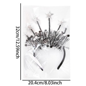 Cerchietto per Festa <span class=keywords><strong>di</strong></span> <span class=keywords><strong>Capodanno</strong></span> 2026, Design a Strisce Nere e Oro con Stelle, Materiale Plastica+PET+Pompon+Filo, Semi-Manuale, Generatore <span class=keywords><strong>di</strong></span> Rumore - Product Image 5