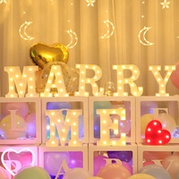 Lampes LED en forme de lettres pour déclarations d'amour, mariages, anniversaires, alimentées par piles