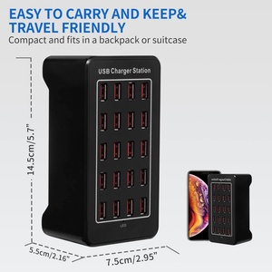Estación de Carga <span class=keywords><strong>USB</strong></span> de Escritorio Multifunción de 100W y 20 Puertos para Teléfonos Inteligentes, Tabletas, <span class=keywords><strong>C</strong></span>ámaras, Auriculares - Product Image 6