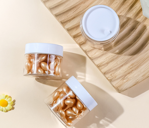 Contenedor de almacenamiento de viaje portátil 30ml 50ml 100mL Frascos de plástico transparente con tapa blanca para loción de cera cosmética - Product Image 1