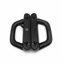 Ensemble de poignées de porte coulissante double ouverture en aluminium noir, avec serrure à cylindre clé, poignée carrée ou ronde, vente directe usine