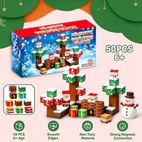 EPT Magnetische Bouwblokken - 2CM Magnetische Kubussen STEM Speelgoed voor Kinderen, Kerstman & Sneeuwpop Feestdagen Thema Magnetische Stapelblokken