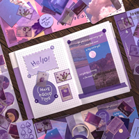 Kit de fournitures de papeterie vintage Simno pour scrapbooking, ensemble de journaling créatif avec papier de scrapbooking, carnet A6 à grille