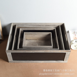 Caja de almacenamiento de madera de estilo nórdico con pizarra y asa rectangular para organización del hogar, contenedores decorativos - Product Image 3
