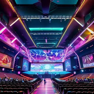 Trong nhà sân khấu lớn nền liền mạch nối LED hiển thị màn hình lớn P 3.9i cho thuê Màn hình hiển thị LED