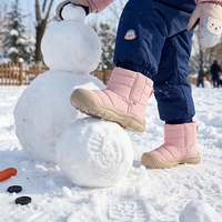 Bottes d'hiver et d'automne chaudes pour enfants, unisexes, solides, antidérapantes, imperméables, chaussures courtes pour enfants, usage quotidien