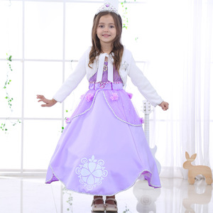 6002 Costume da Principessa Sofia per Bambini, Abito da Festa, Vestito Cosplay all'Ingrosso, Abito Vaporoso per Bambina - Product Image 2