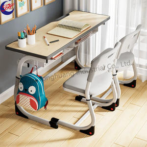 Escritorio y silla ajustables de Metal, muebles para estudiantes de tamaños personalizados, escritorios y sillas escolares dobles, escritorio para aula, superventas - Product Image 3