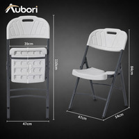 Chaise pliante, capacité de charge 150 kg, siège en HDPE de 35 mm, structure en tube d'acier, pour patio, jardin, camping et événements festifs