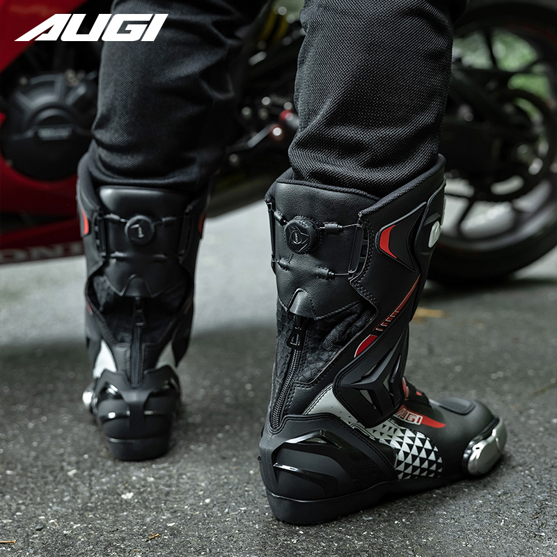 AUGI AR6 Professional Racing Motorcycle Boot Long Protective