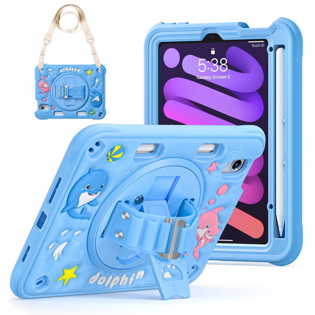 Silicon Cute Cartoon Case Shockproof Case for iPad Mini 7 2024 A17 Pro 8.3 Inch Kids Tablet case for ipad Mini 6 2021