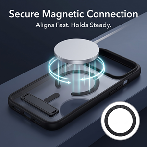 <span class=keywords><strong>Cover</strong></span> Magnetica Trasparente Nera Migliorata per <span class=keywords><strong>iPhone</strong></span> 16 17 15 14 Plus <span class=keywords><strong>13</strong></span> <span class=keywords><strong>Mini</strong></span> 12 11 Pro Max con Supporto Pieghevole Antiurto in TPU PC - Product Image 3