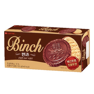 Lotte Binch 102G Corea del Sur Importado Chocolate Sándwich Galletas Azúcar suave Oblea Sabor Rolling Internet Celebrity Casual - Product Image 6